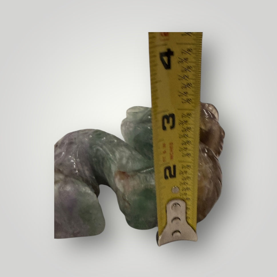 Carved Fluorite Dragon Sculpture – Crystal Collectible Décor