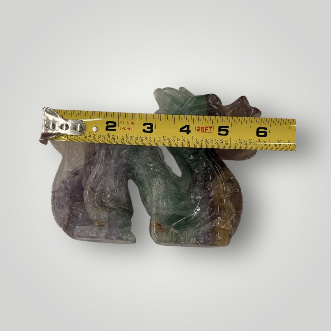 Carved Fluorite Dragon Sculpture – Crystal Collectible Décor