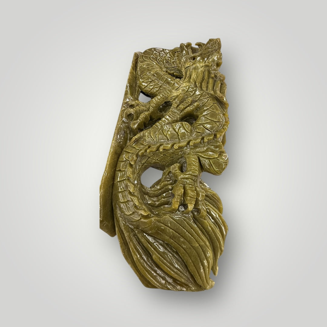 Exquisite Jade Dragon with Ornate Hand‑Carved Details