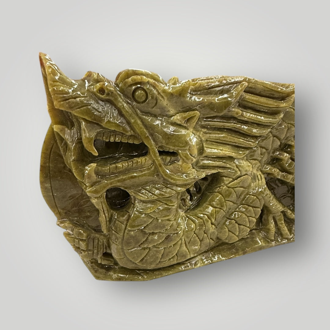 Exquisite Jade Dragon with Ornate Hand‑Carved Details