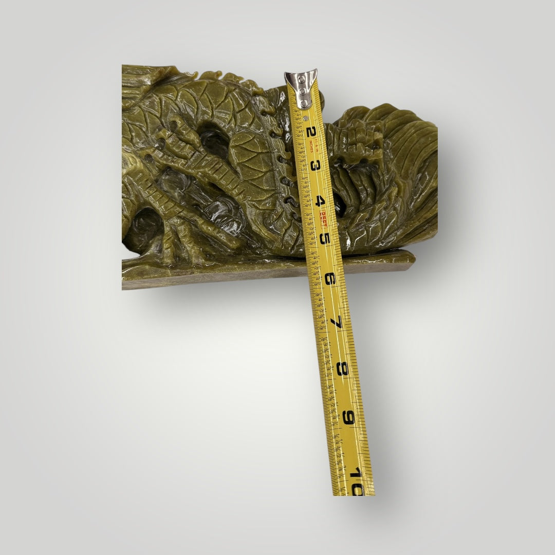 Exquisite Jade Dragon with Ornate Hand‑Carved Details
