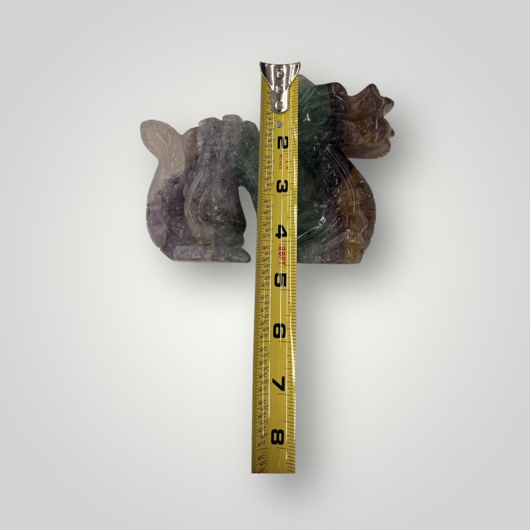 Carved Fluorite Dragon Sculpture – Crystal Collectible Décor