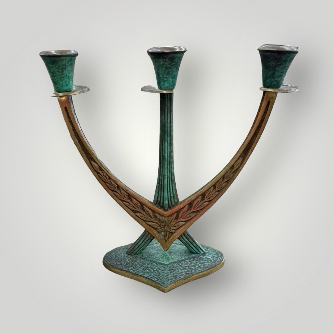 Brass Shabbat Candelabra