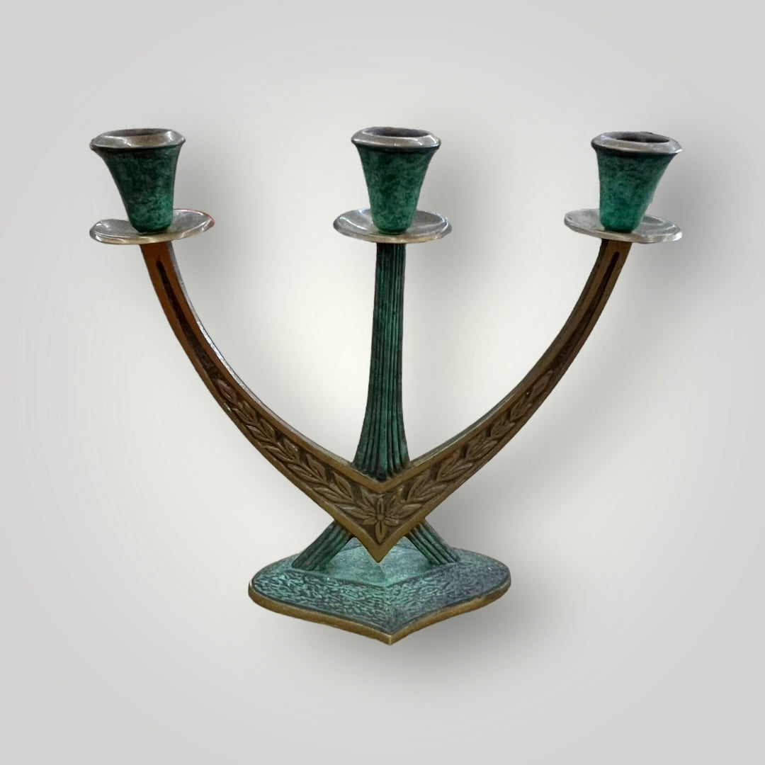 Brass Shabbat Candelabra