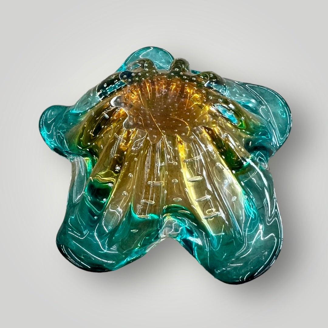Murano -Style Art Glass Centerpiece &quot;Splash&quot;