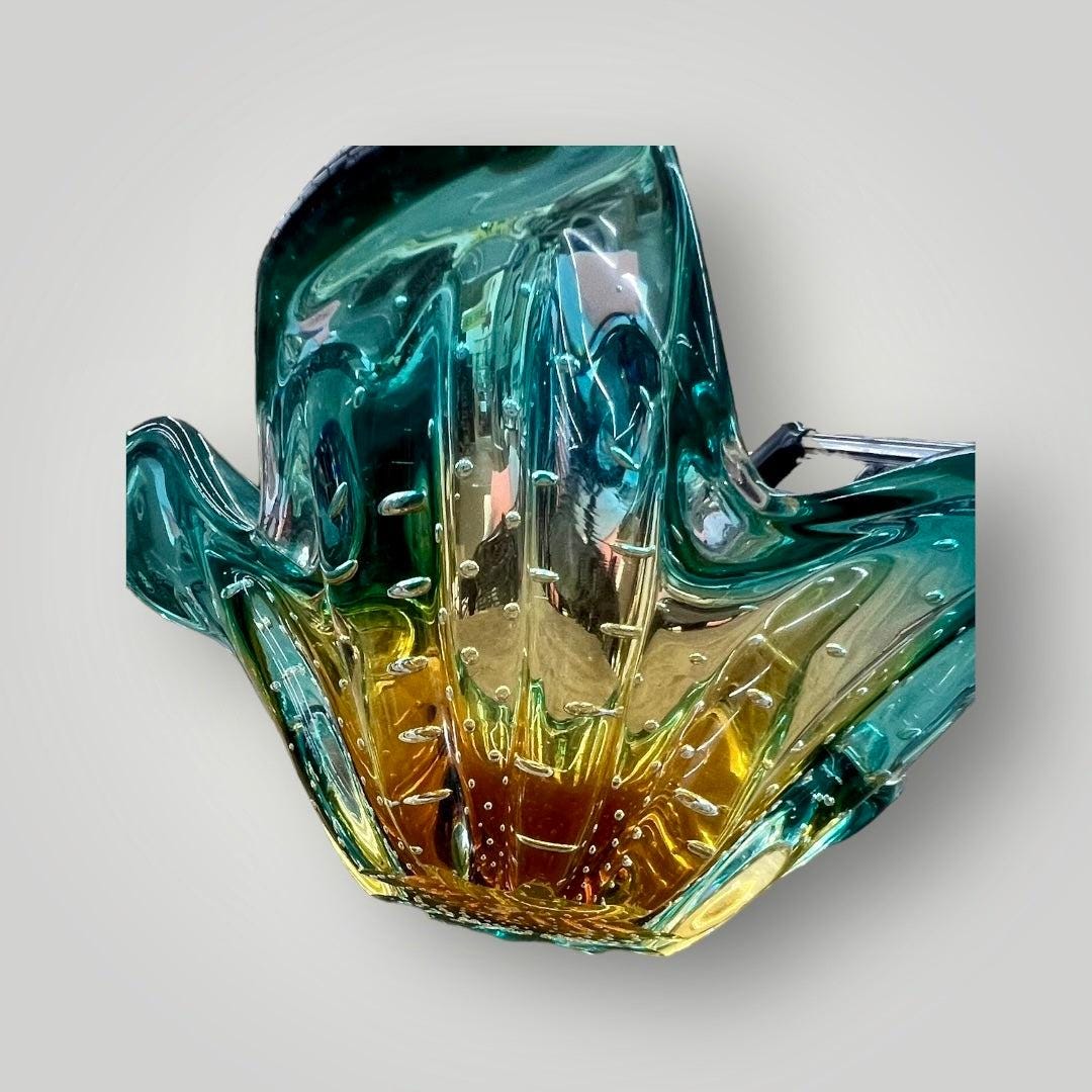 Murano -Style Art Glass Centerpiece "Splash"