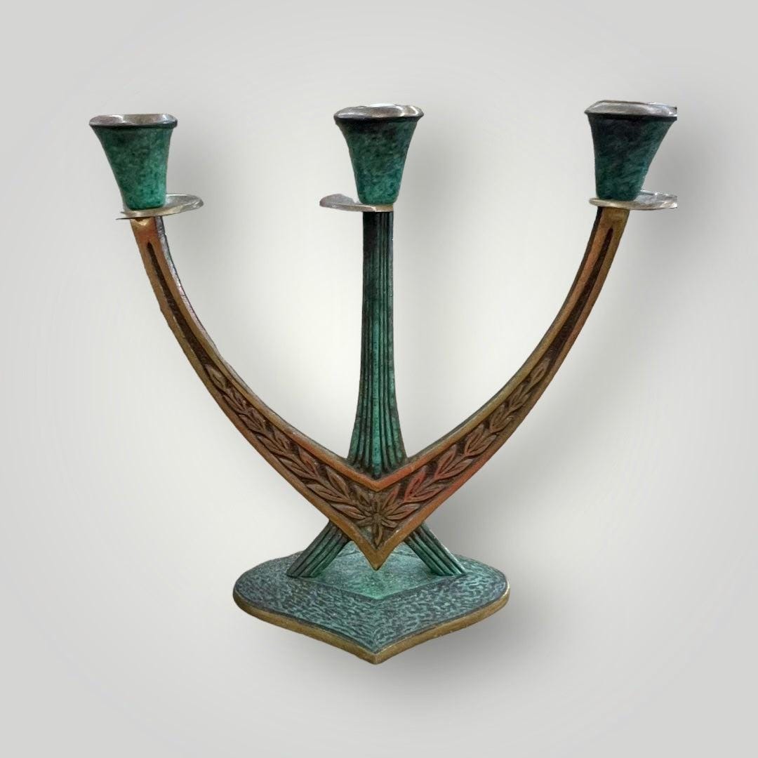 Fine Vintage Brass Candelabra Lamp – Made in Israel