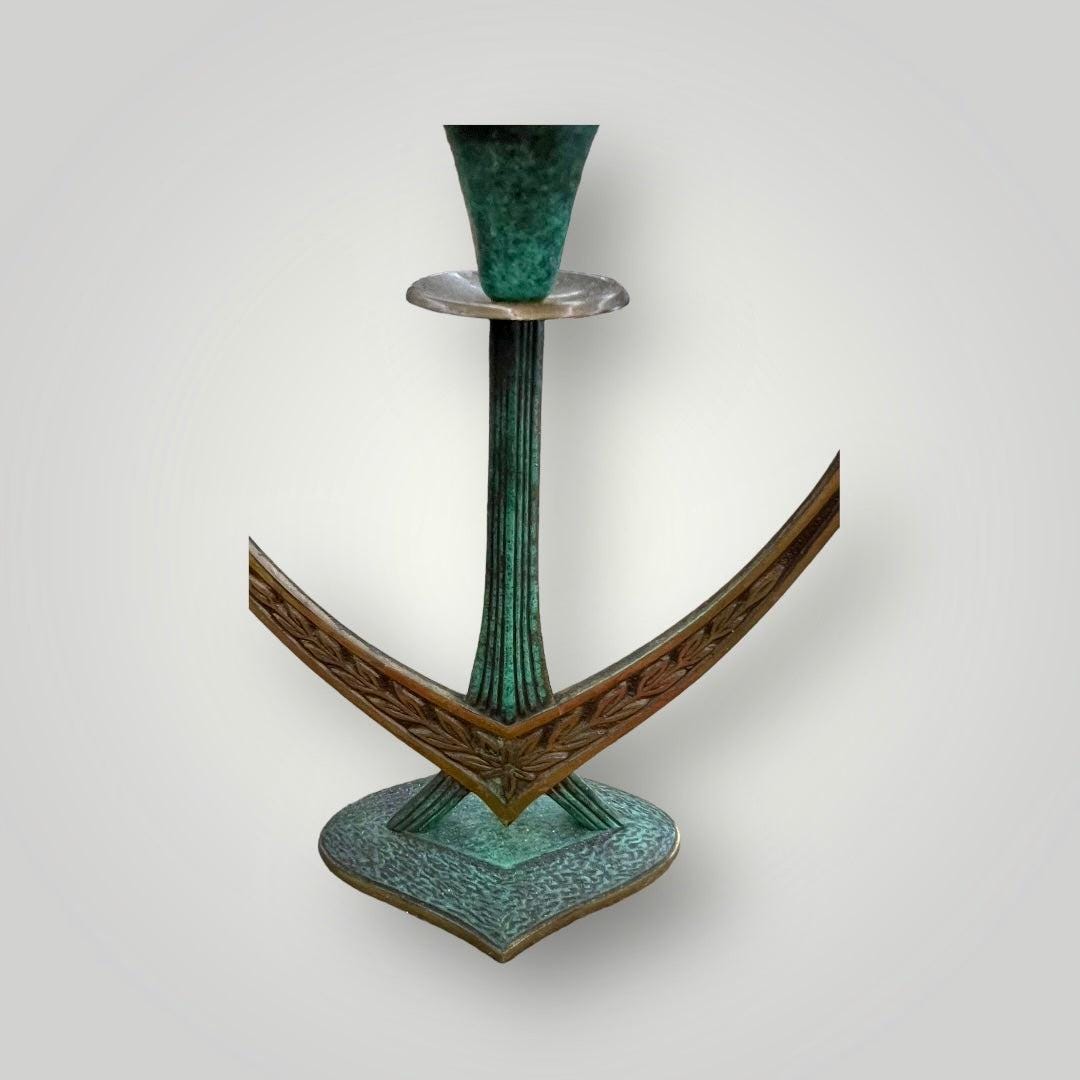 Brass Shabbat Candelabra