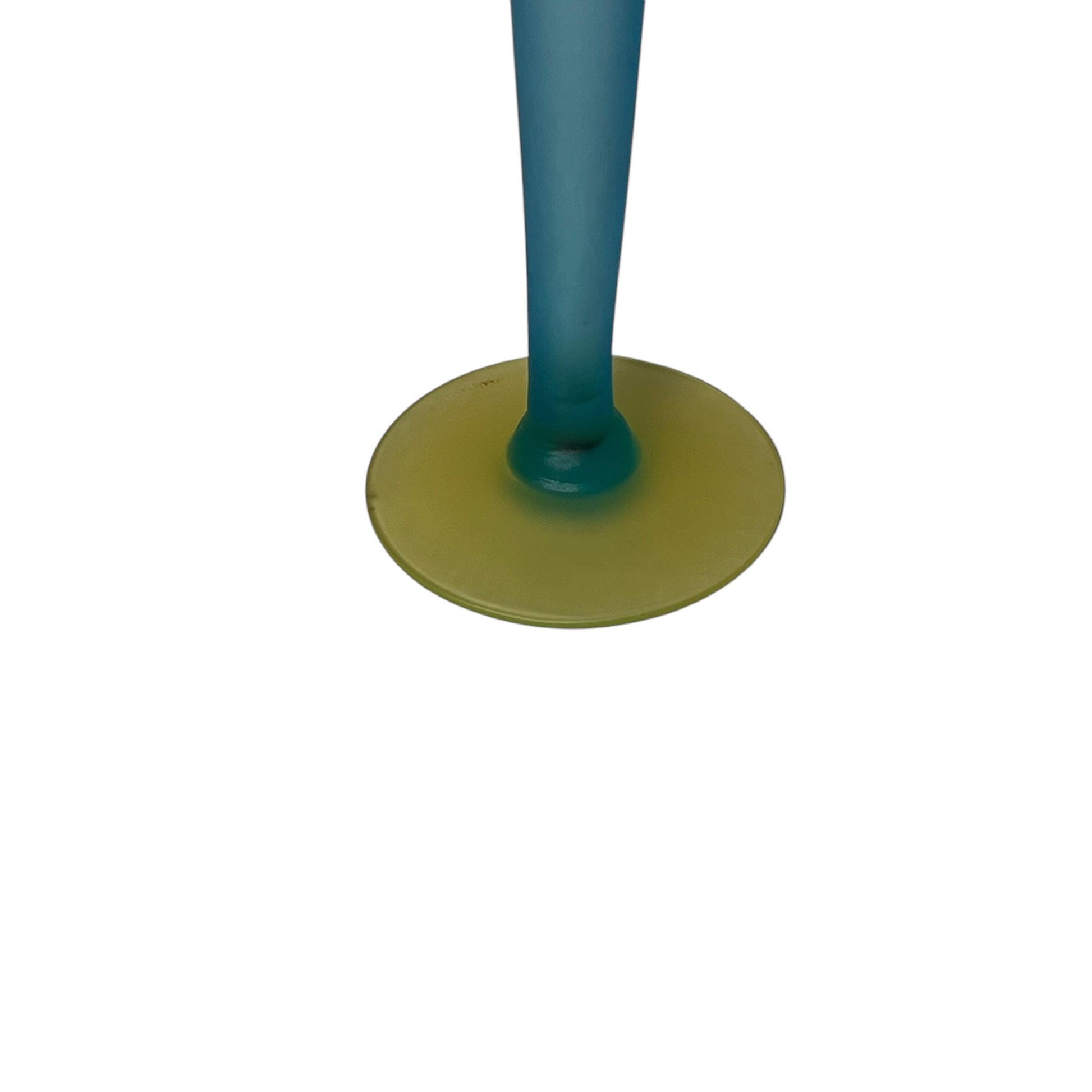 Tiffin Uranium Bud Vases, set of two, blue