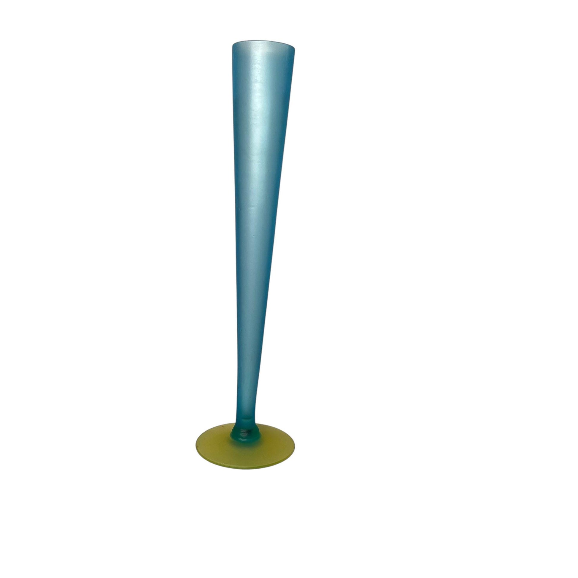 Tiffin Uranium Bud Vases, set of two, blue